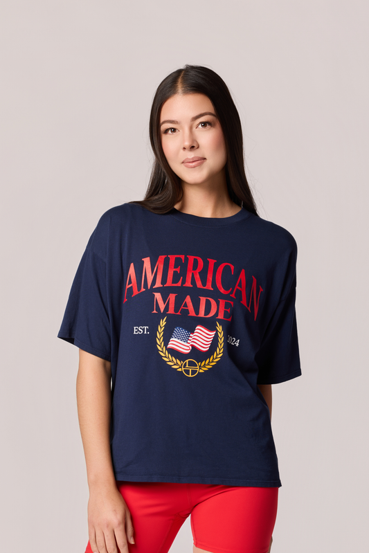 American Made Oversized Tee - Navy