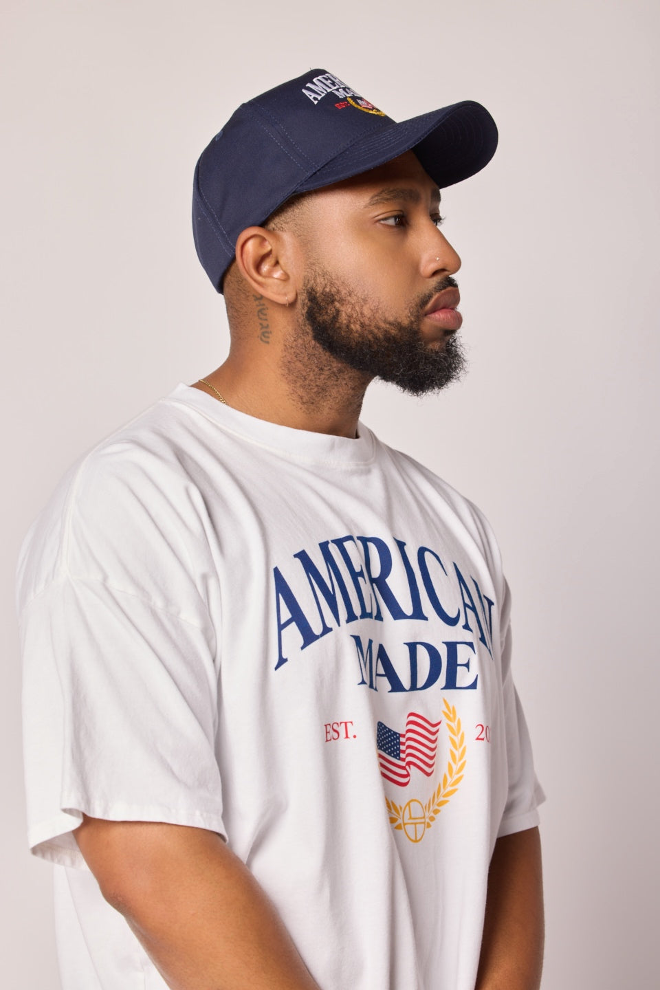 American Made trucker hat in navy