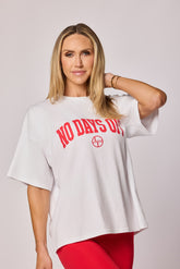 "No Days Off" Oversized Tee - Optic White