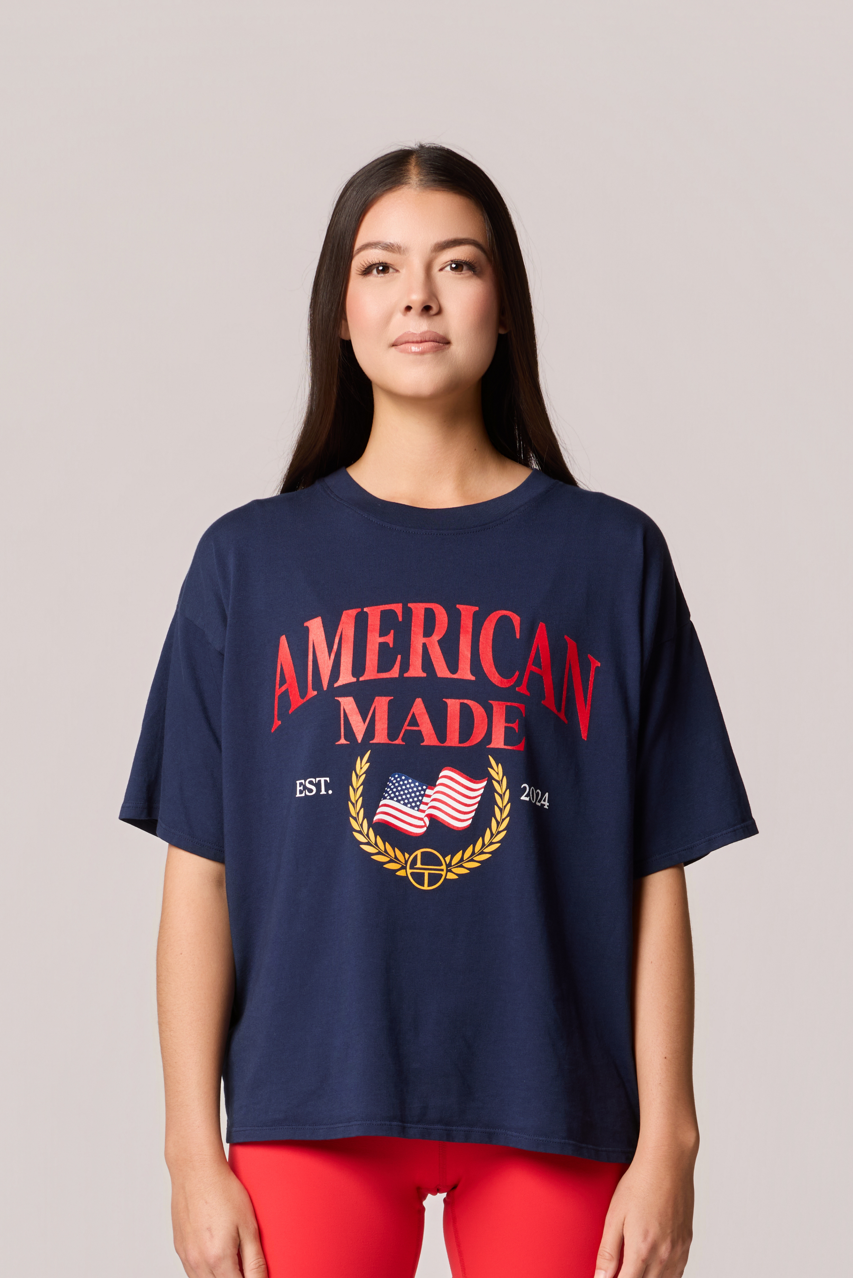 American Made Oversized Tee - Navy