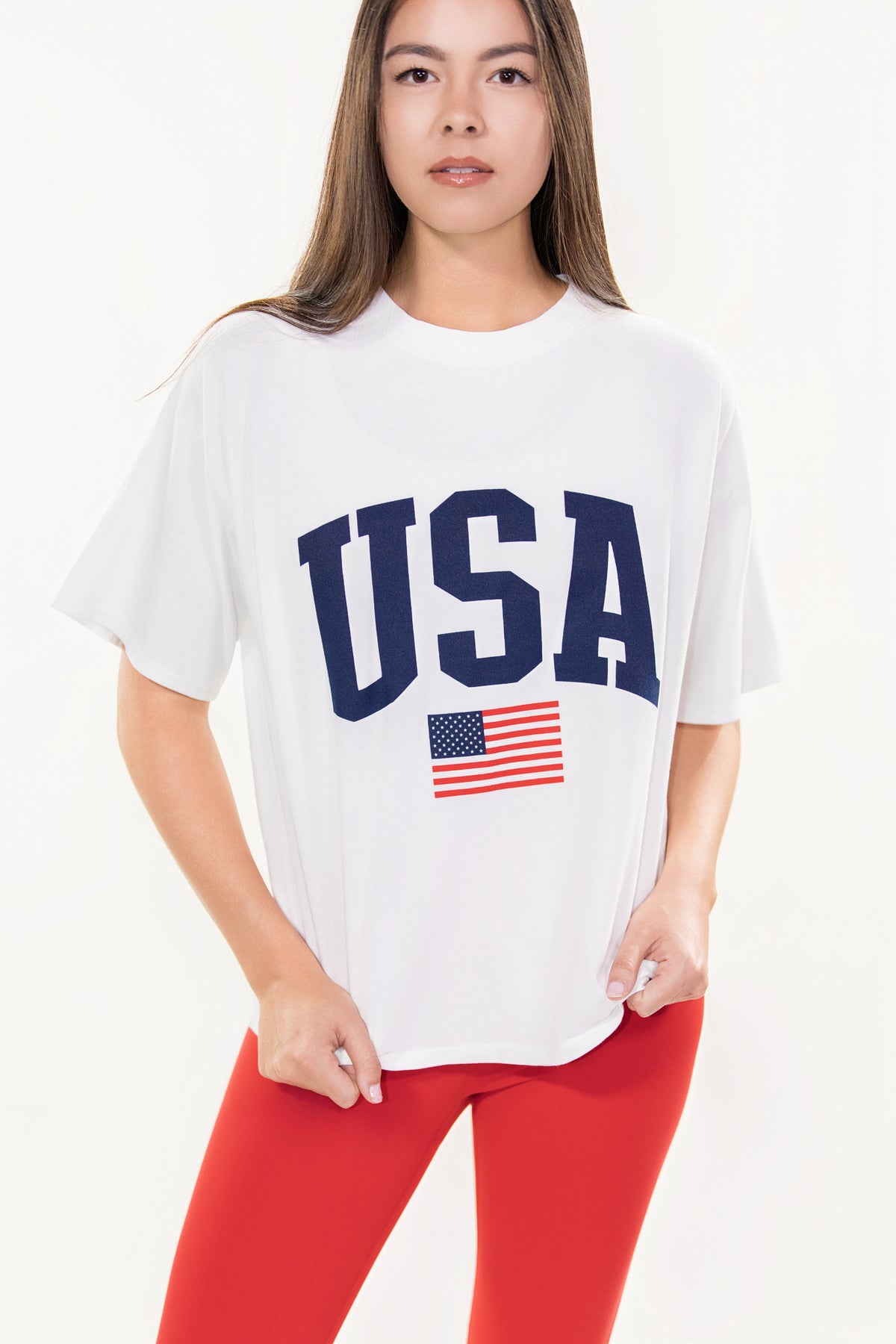USA Oversized Tee - Optic White