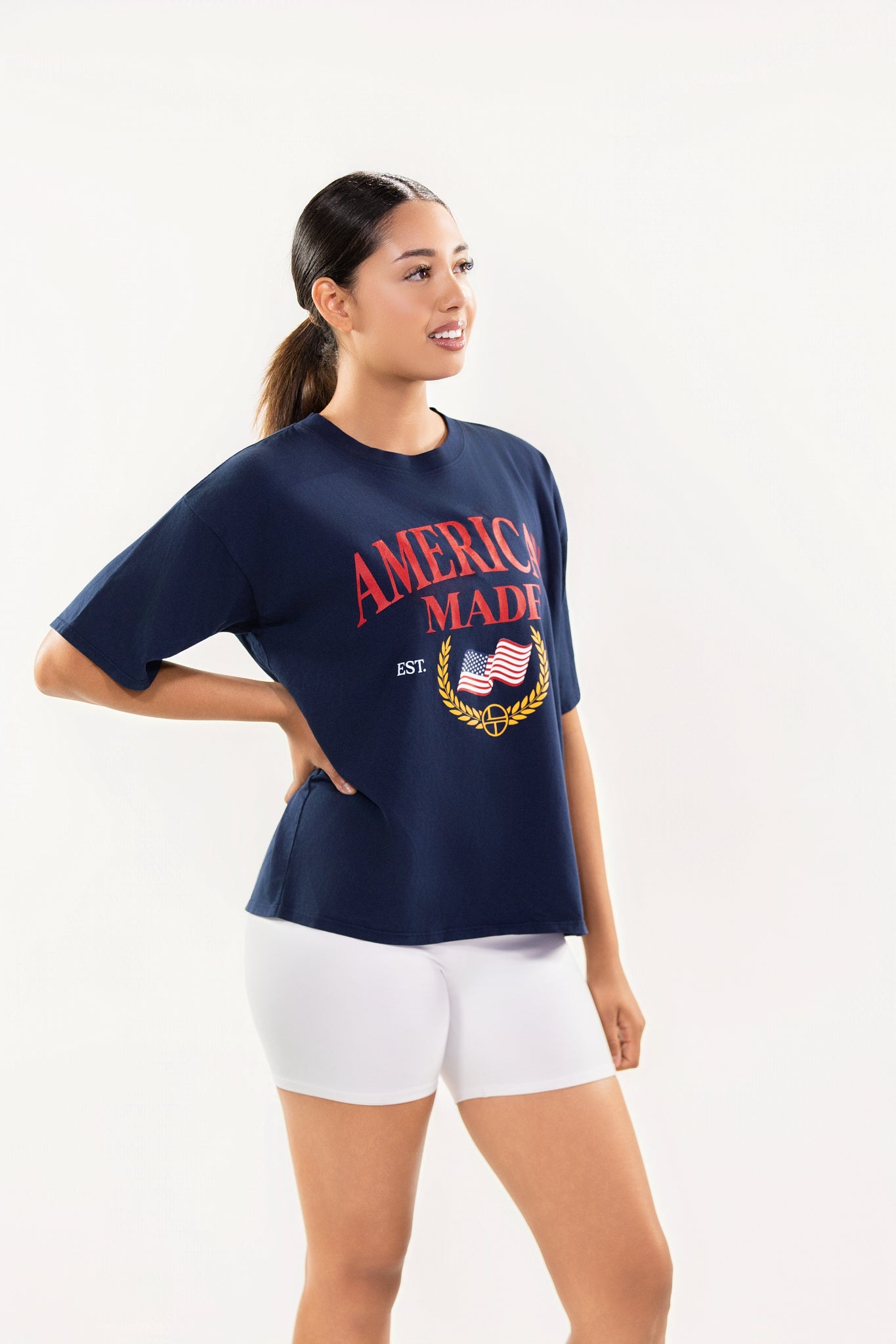 American Made Oversized Tee - Navy