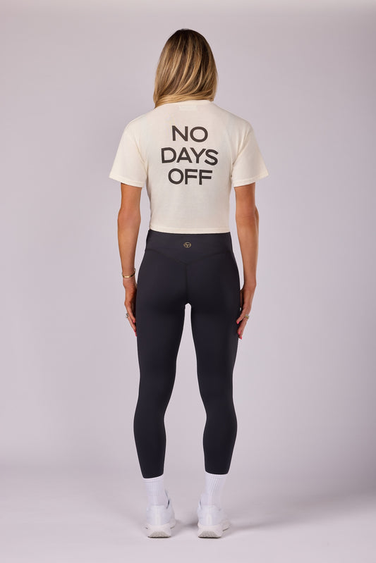 "No Days Off" Crop Tee - Vintage Ivory