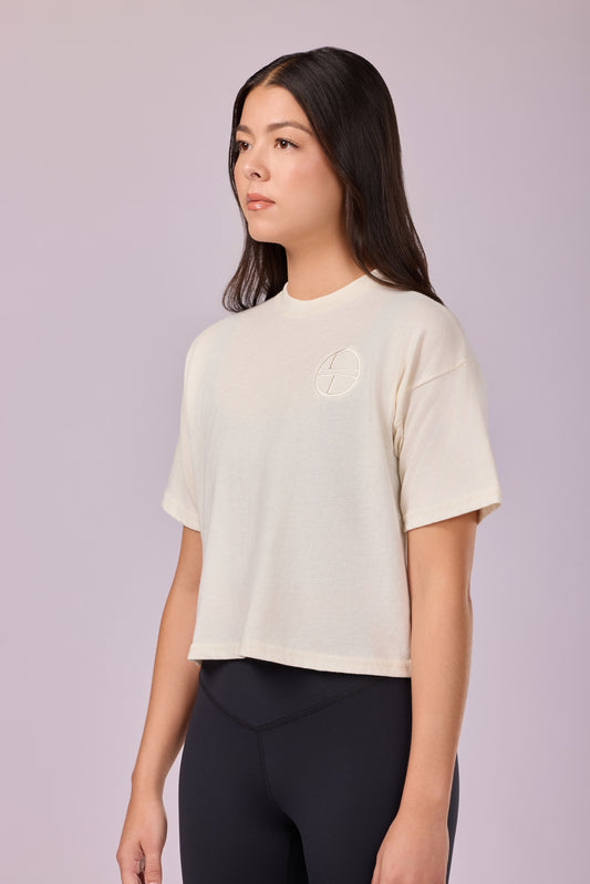 Lara Trump Crop Tee - Vintage Ivory