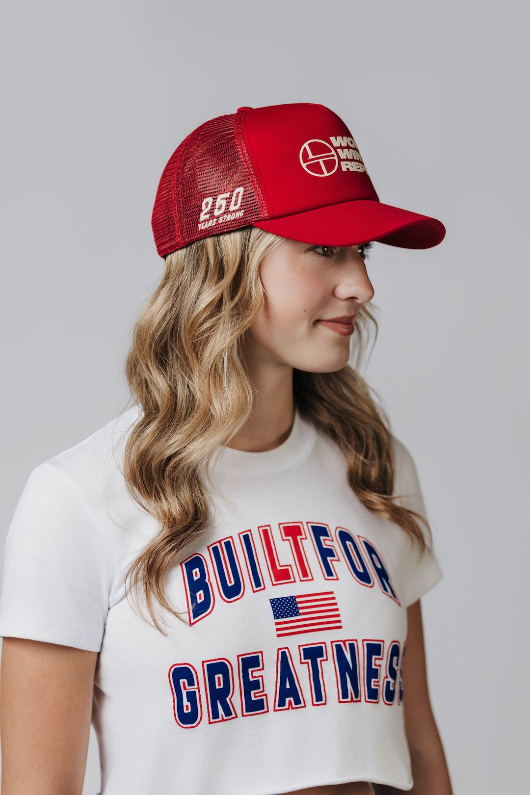 WORK, WIN, REPEAT Trucker Hat - Maga Red